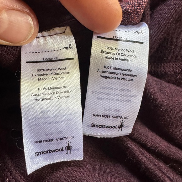 Smartwool Bundle of 2 shirts merino wool zip hoodie crew base layer palm leaf M - Picture 6 of 7